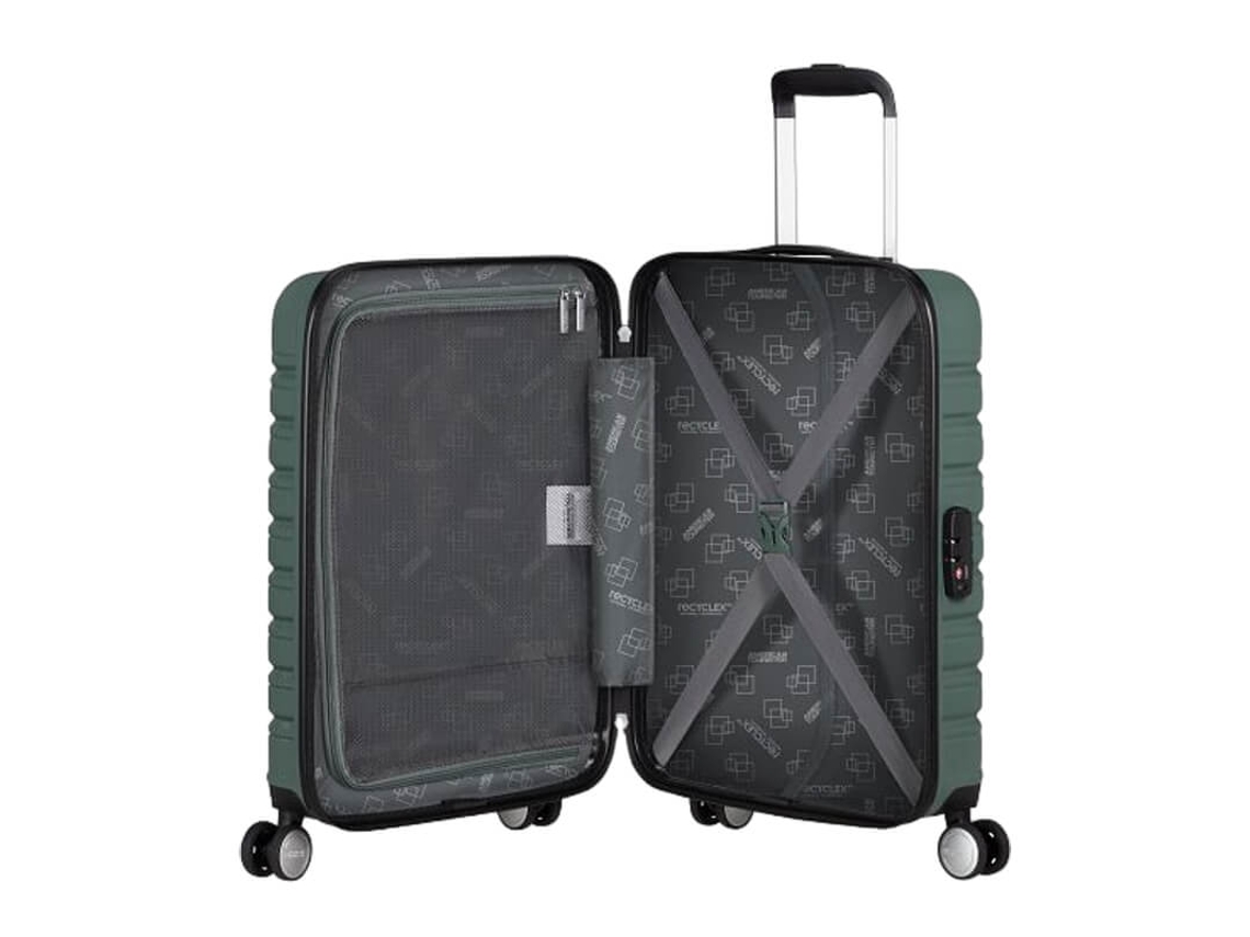 Maleta de cabina American Tourister Flashline verde bosque de 55 cm y 4 ruedas