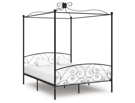 MAISON EXCLUSIVE Estructura de cama con dosel 180X200 cm metal negro