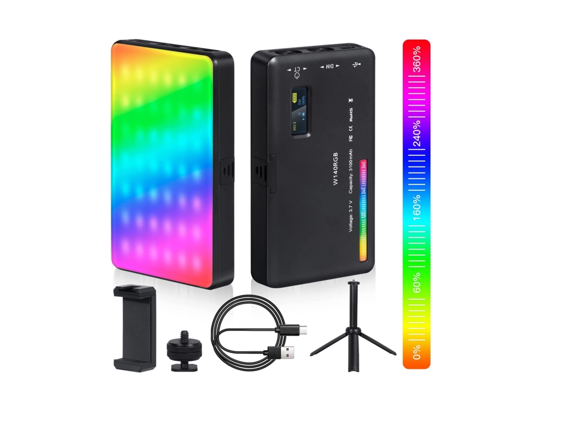 Iluminador Led GIANTARM Luz Rgb con Bateria (3100Mah - Cri95 2500 a 8500 K)
