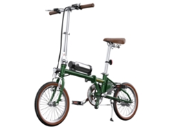 Bicicleta Eléctrica Plegable Onesport Ot02 Verde, 250 W, 36 V, 5,2 Ah, 16", Hasta 25 Km/h, Autonomía De 25 Km, Ultraligera Y Compacta.