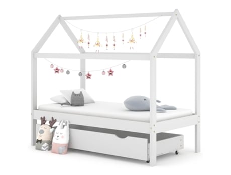 Estructura de cama infantil VIDAXL Blanco Madera (160x80x140 cm)
