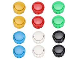 Qm070919 12 botones de joystick arcade para consola de juegos, duraderos, 30 mm, botones de repuesto para joystick arcade Hengjian