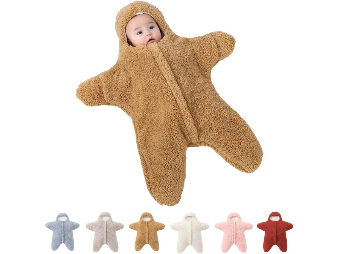 Macacão Estrela Do Mar Bebê Chrui Fleece Quente 6 Meses 65cm (castanho)