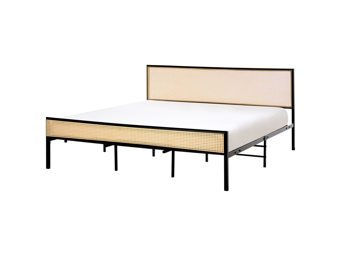 Cama Beliani Avanton de hierro negro (185 x 208 x 90 cm)