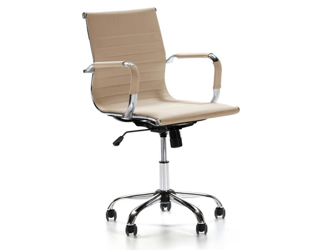 Sillón de Oficina Croma reclinable Taupe Piel sintética Altura Ajustable VS VENTA-STOCK 54 x 62 x 91