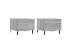 Maison Exclusive - Mesas De Centro 2 Uds Madera Ingeniería Gris Sonoma 50x50x40 Cm