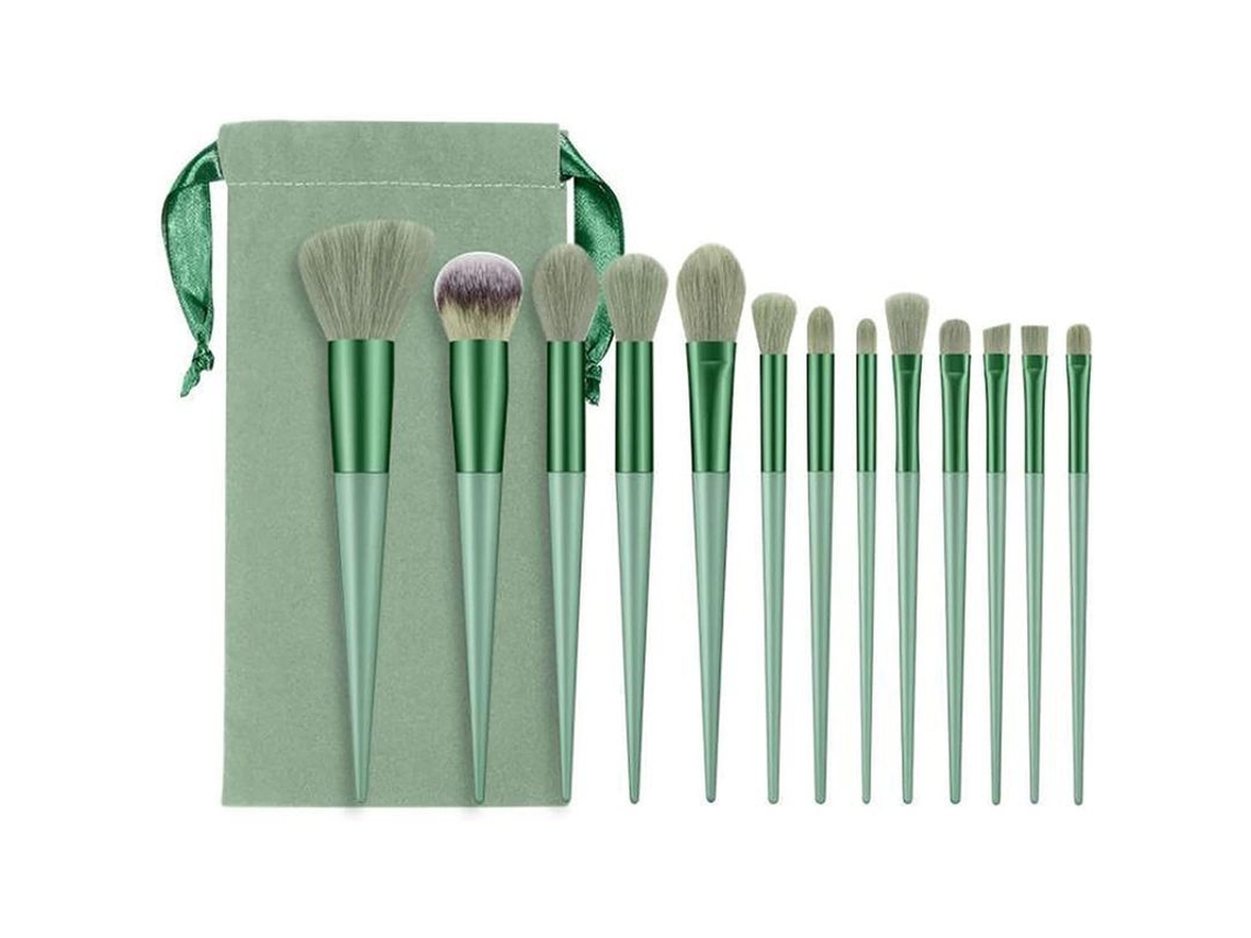 Set De 13 Brochas De Maquillaje Profesionales Con Cerdas Sintéticas De Primera Calidad Y Estuche De Terciopelo.