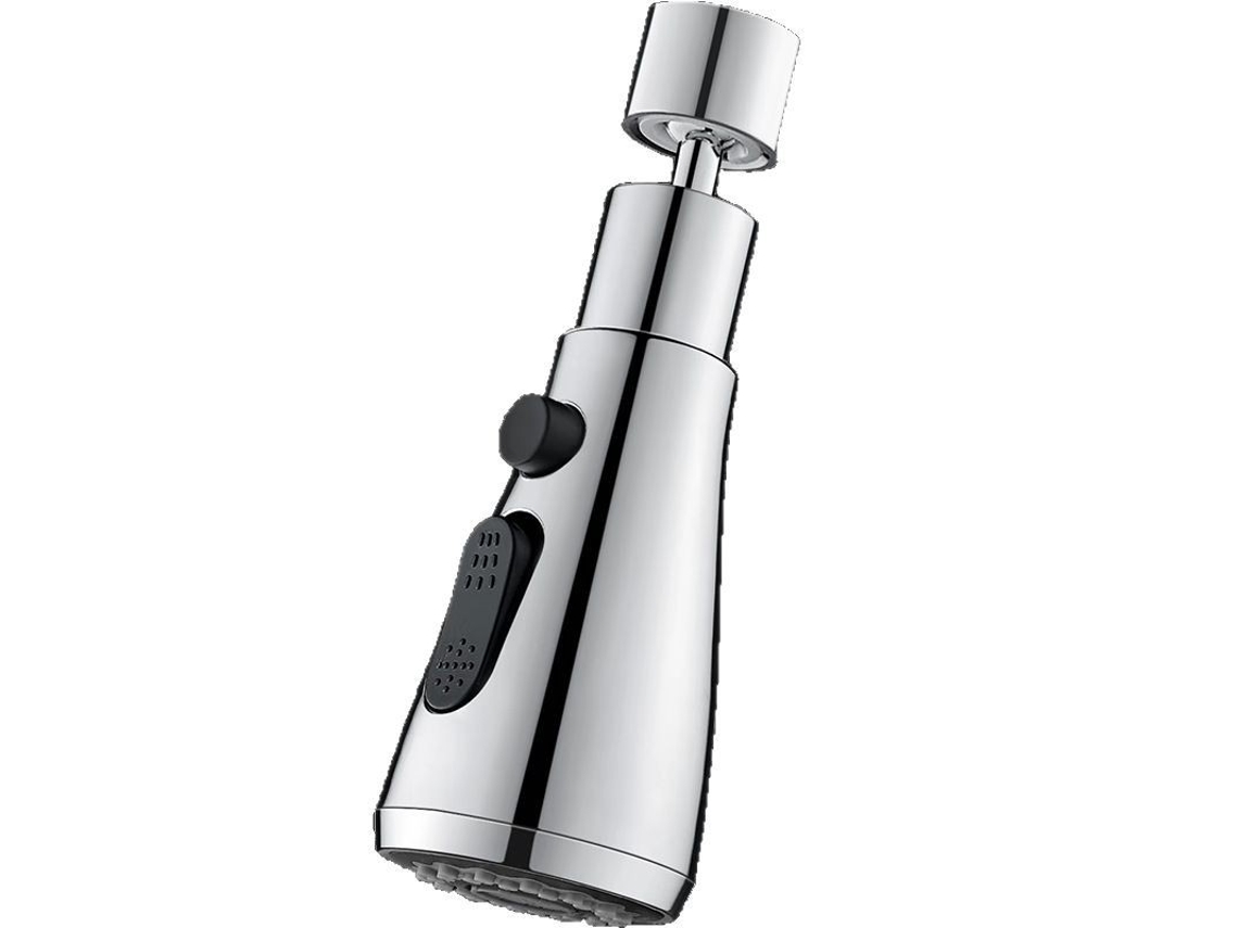 Accesorio para grifo de cocina con caño giratorio de 360°, ahorro de agua, 3 modos, extensión de rociado de acero inoxidable, plateado, Tommy01
