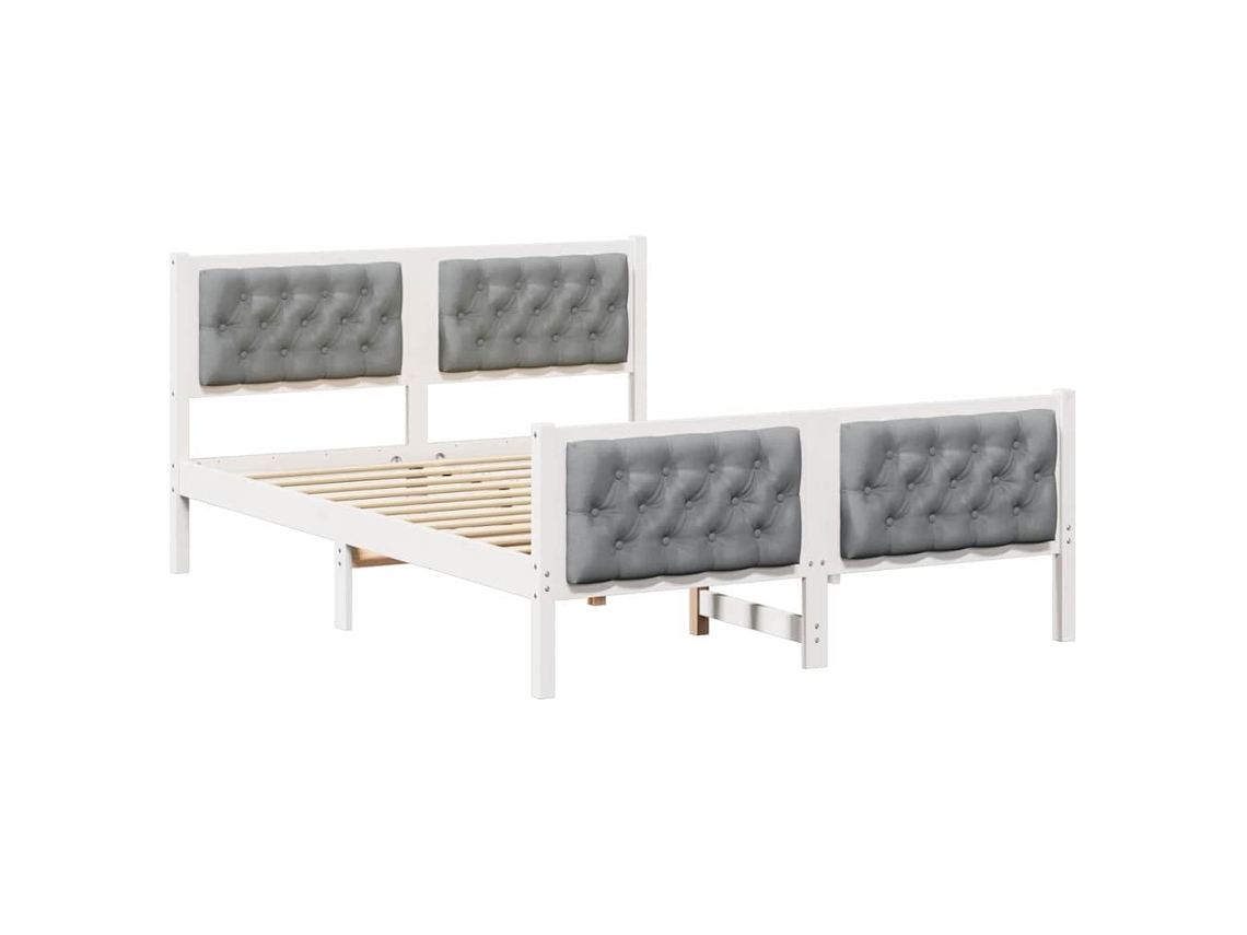 Maison Exclusive - Estructura De Cama Con Cabecera Gris Claro 140 X 200 Cm