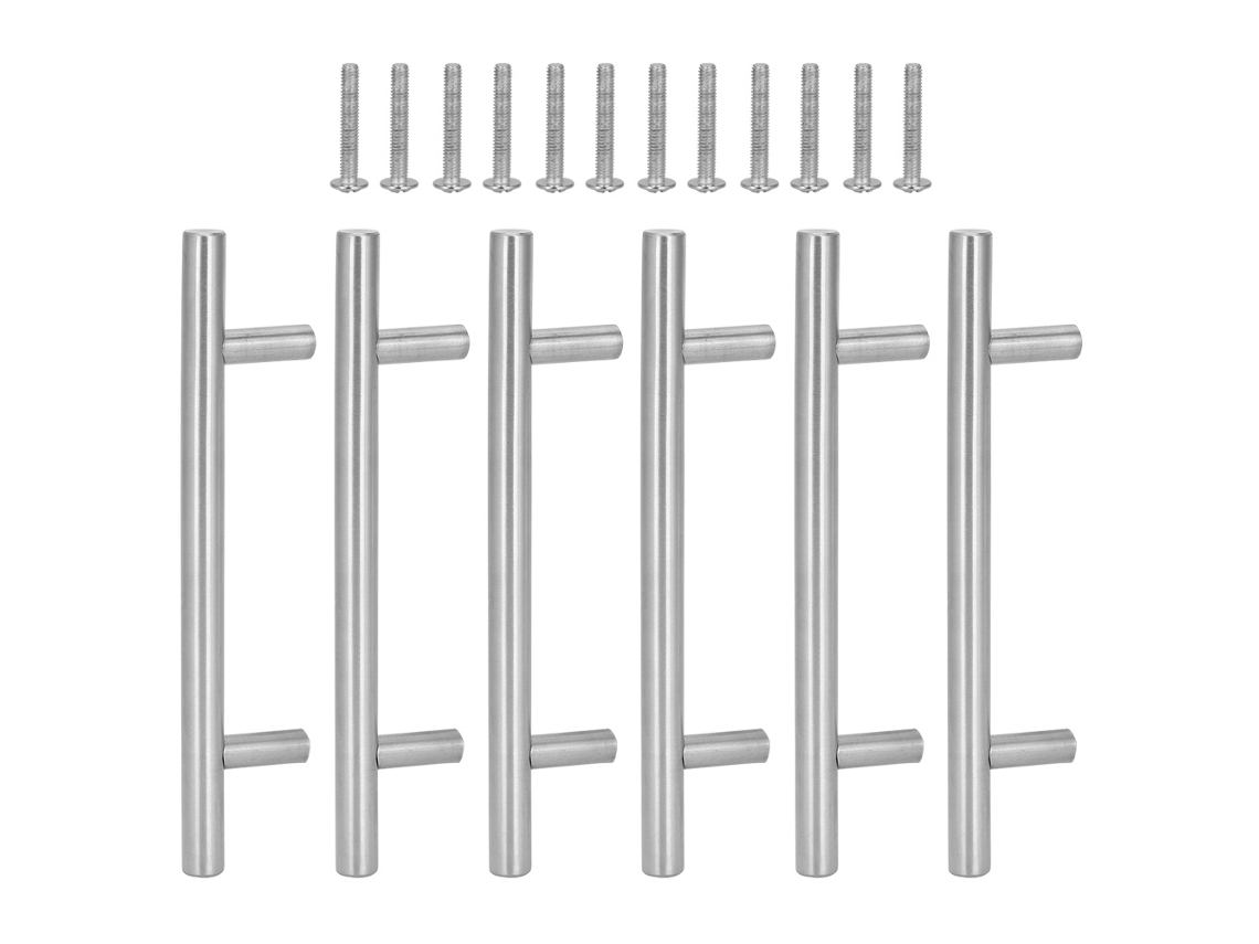 6 Tiradores En Forma De T De Acero Inoxidable Para Cajones, Armarios Y Muebles - Duraderos