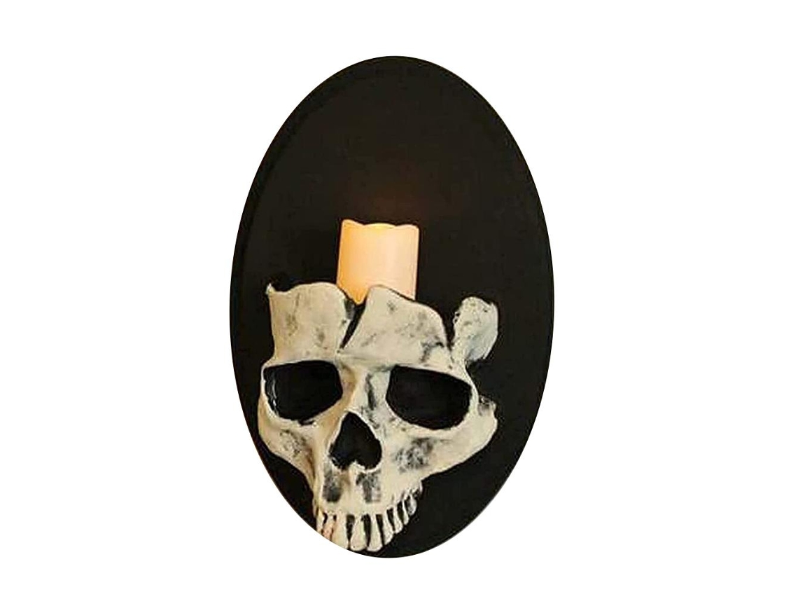 Soporte De Velas De Pared Con Esqueleto Para Decoración De Halloween