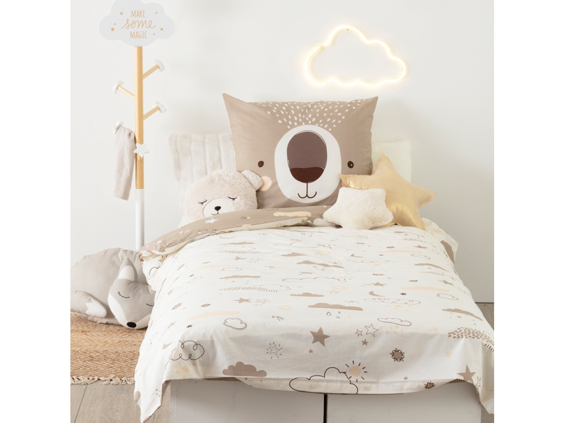 Funda Nórdica MUEMUE Osito Funda de Almohada Cama (90x190cm)
