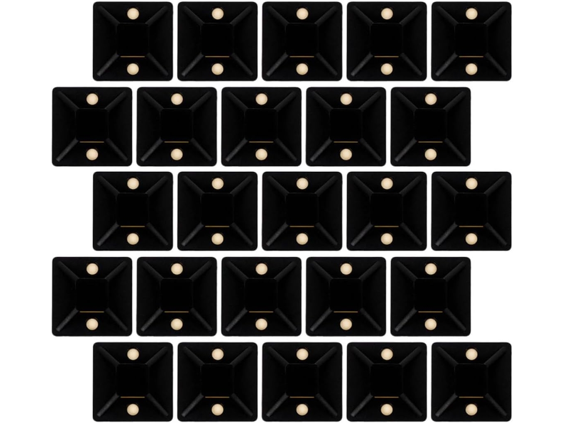 200 Organizadores Cables Autoadhesivos 30x30 Clips Organizar Eléctricos Domésticos, Negros Verdes,