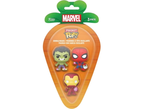 Figura Carrot Pocket FUNKO Pop!: Marvel - Spider - Man/Iron Man/Hulk