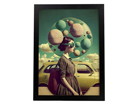 NACNIC Poster Soñador En Estilo Surrealismo Cinematográfico Ilustraciones Y Grabados De Historieta Abstracta Y Artística A3 Marcos Negros