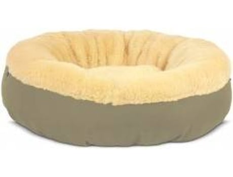 Cama Redonda para Perros y Gatos GAUTY Tela Impermeable y pelo (Beige - 57 cm)