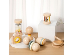 Sonajero De Madera Para Bebés De 2 Meses A 1 Año De Edad Con Sonidos Y Estimulación Sensorial.