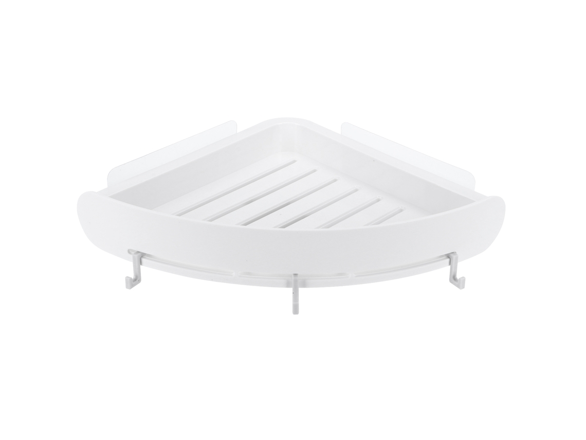Estante Esquinero Para Baño - No Requiere Taladro - Con Ganchos Para Champú Y Accesorios De Ducha