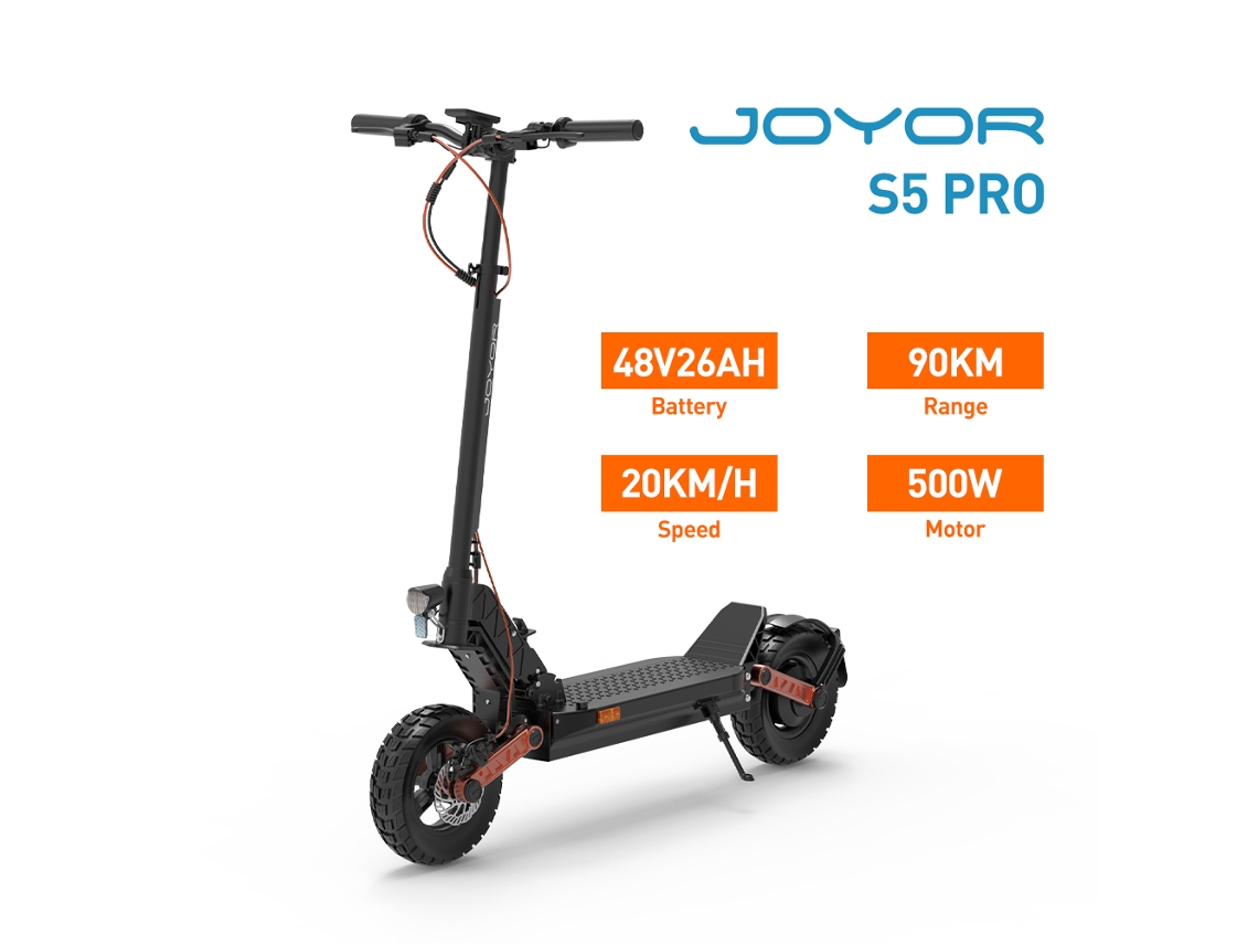 Patinete Eléctrico Joyor S5 Pro, Largo Alcance 90Km, Batería 48V 16Ah, Neumáticos Todoterreno 10"