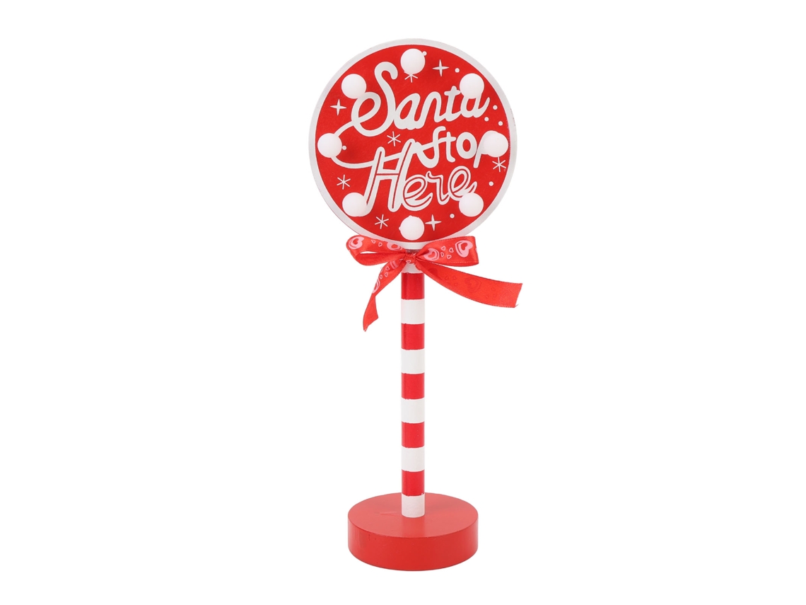 Rebe-señal Iluminada Santa Stop Here Con Led Lámpara De Mesa Navideña Luz Cálida Decoración Interior Fiesta Chimenea