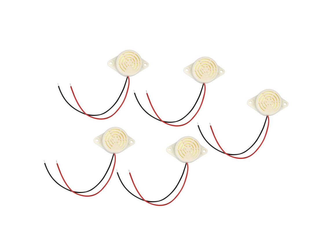2026-5pcs Zumbador Activo 3-24v 95db Pitido Continuo Con Cable Sfm-27 Alarma Buzzer Beeper