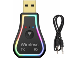 Receptor Bluetooth Chrui, transmisor USB Bluetooth 5.0, adaptador auxiliar Bluetooth LED RGB