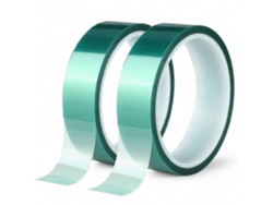 2 rollos de cinta adhesiva de poliéster PET con recubrimiento en polvo verde para altas temperaturas, ideal para pintar y anodizar Rosewell (25 mm x 33 m)