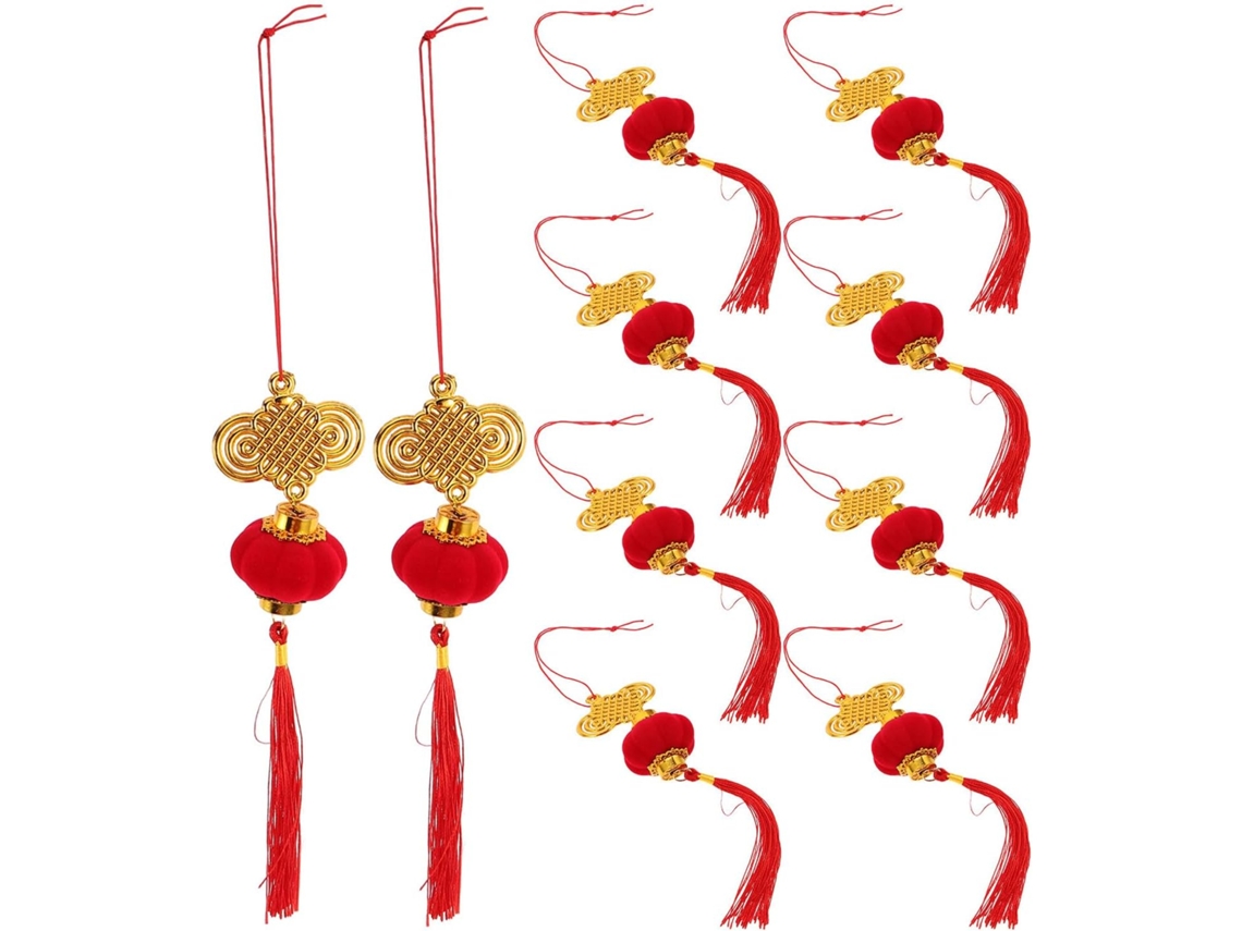 Adornos Colgantes Rojos Chino 10 Borlas Faroles Chinos Tradicionales Decoraciones Nuevo Festival Primavera