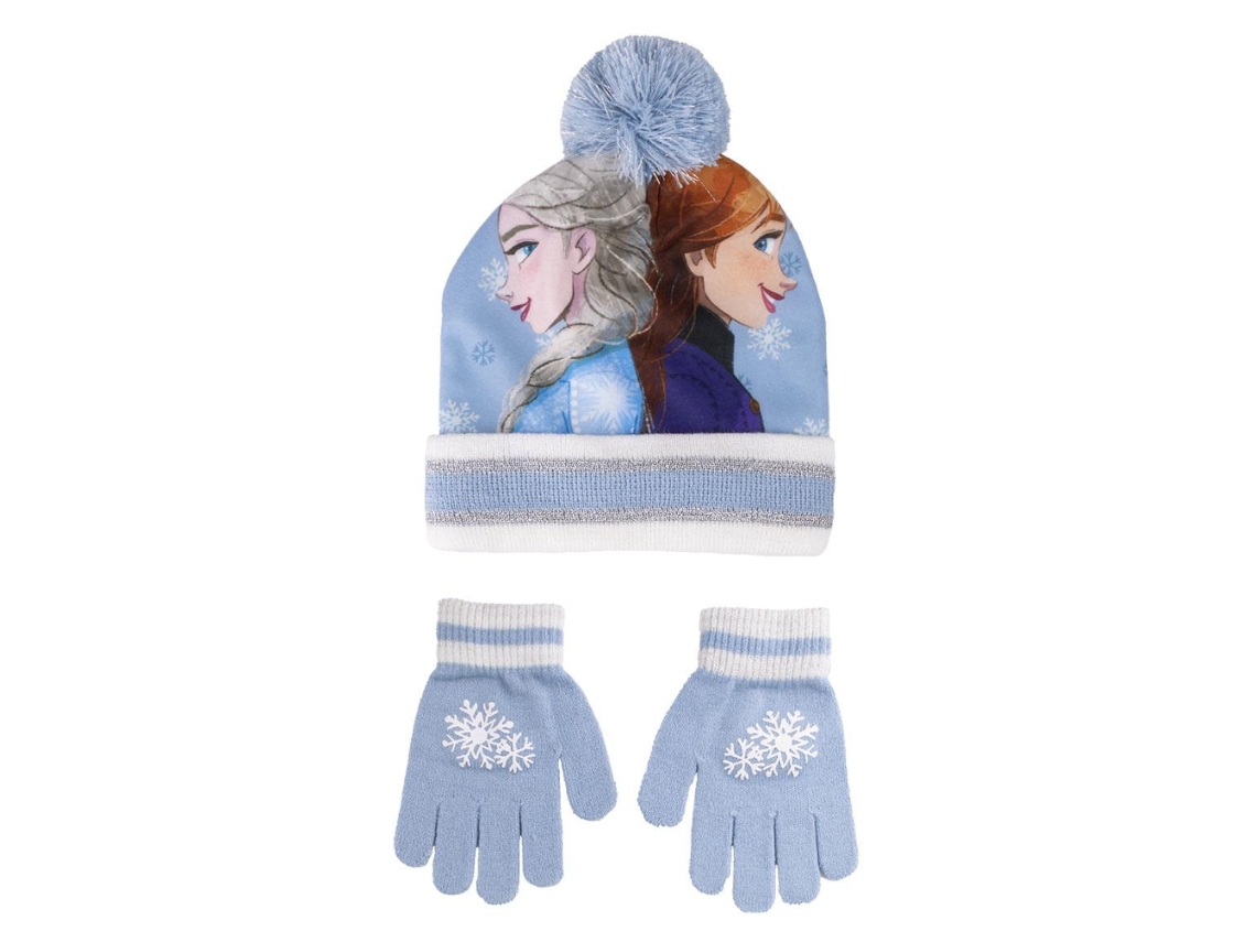 Set De Invierno Guantes Y Gorro con Pompón FROZEN Sparkles Infantil