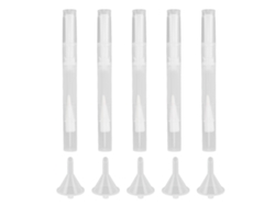 5 Juegos De Pinceles De Aceite Para Uñas Transparentes, Recargables Y Portátiles Con Fibra De Nailon.