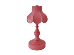 Lámpara De Mesa Retro Con Forma De Hoja De Loto Y 3 Fuentes De Luz, Pequeña, Para Dormitorio De Niña, Roja Y Rosa.