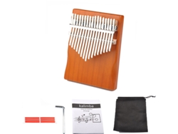 Piano de pulgar Kalimba Siurn de 17 teclas con herramientas de afinación y una guía de aprendizaje amarilla