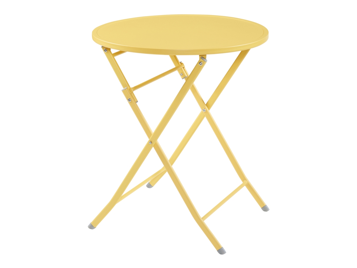 Mesa plegable Sande circular - Amarillo [EN.CASA]