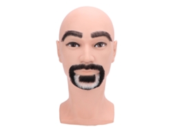 Cabeza de maniquí para entrenamiento de afeitado: hombre con barba simulada.