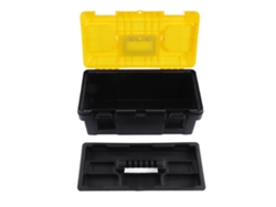 Caja De Herramientas Portátil Multifuncional De Plástico Con Estante Extraíble, 19 Pulgadas.