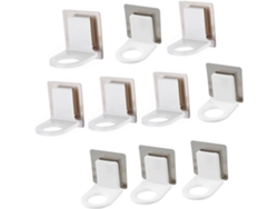 Juego de 10 soportes de pared para productos de baño, como gel de ducha y champú. No requiere taladros y es resistente a la humedad.
