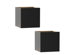 Juego de 2 apliques LED para exteriores, apliques para exteriores, iluminación interior empotrada para exteriores, negro moderno, Ip65 NETTLIFE
