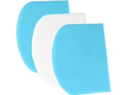 Raspador De Masa, Tarjeta Para Masa, 3 Piezas, Azul + Blanco