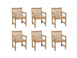 Sillas de jardín DKD Home Decor de 6 piezas con cojines beige
