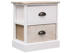 Maison Exclusive - Mesitas Noche 2 Uds Madera Paulownia Blanco Natural 38x28x45cm