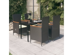 Conjunto de comedor de jardín DKD Home Decor con cojines negros