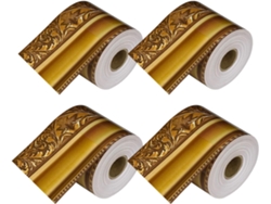 4 Rollos De 10 M (33 Pies) De Borde Dorado Para Tablones De Anuncios Y Marcos De Fotos Ornamentados.