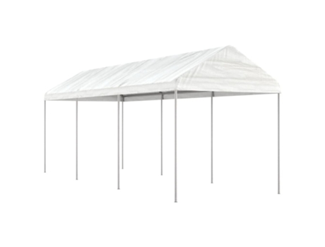 Cenador con techo polietileno blanco 6.69x2.28x2.69 m VIDAXL