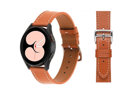 Correa de reloj inteligente para Samsung Galaxy Watch5 Pro 45 mm/5 44 mm/5 40 mm Correa de cuero tejido liso (marrón)