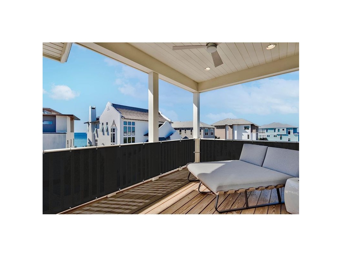 Pantalla De Privacidad De Hdpe Negro Para Balcones, 0,9 X 6 M, Para Jardines Y Balcones Exteriores, Con Protección Uv.