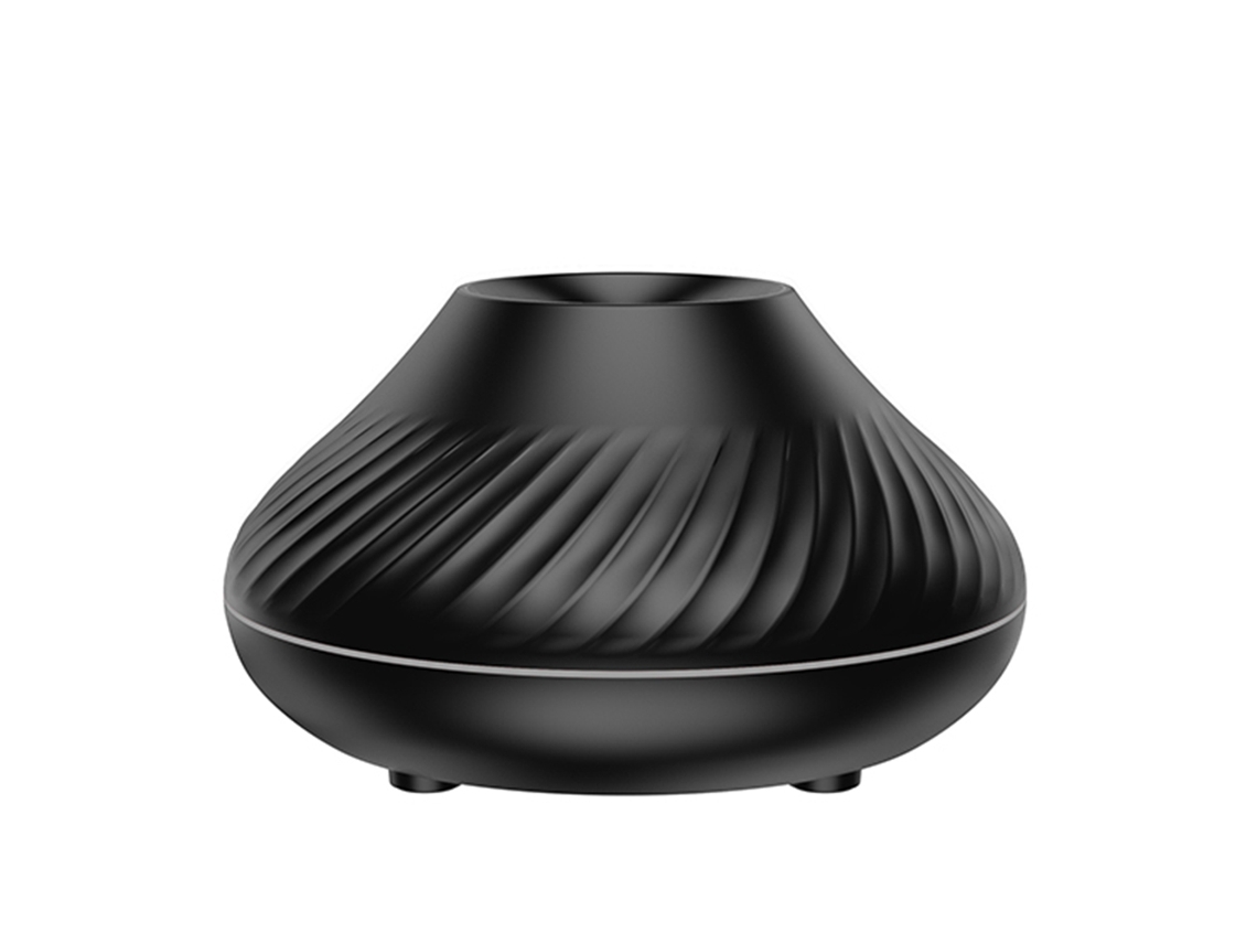 Difusor de aroma Volcano, humidificador ultrasónico eléctrico de vapor frío con llama de 7 colores. Mdug (negro)