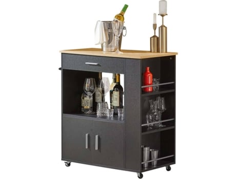 Carrito de Cocina SOBUY (Negro - 82x46x88 cm)