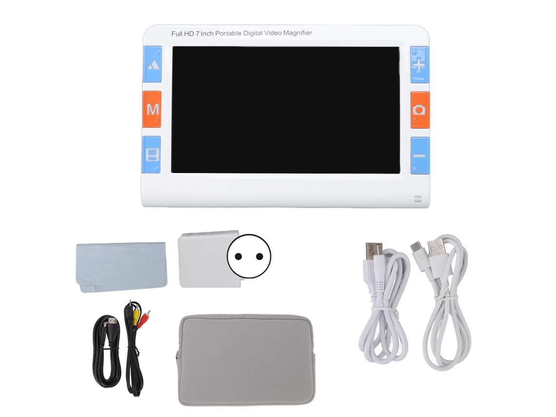 Lupa digital de 7.0" con enfoque automático y doble lente, aumento de 2x a 32x, 26 modos de color, ayuda para la lectura