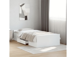 Cama Individualcama Para Adultoscama Con Cajones Madera De Ingeniería Blanca 190x190 Cm Wsd36230