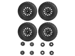4 Pneus De Caminhão Curto Rc 1/10 Diâmetro 113mm Borracha Plástico Acessórios Para Arrma Preto